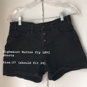 LEVI black denim shorts